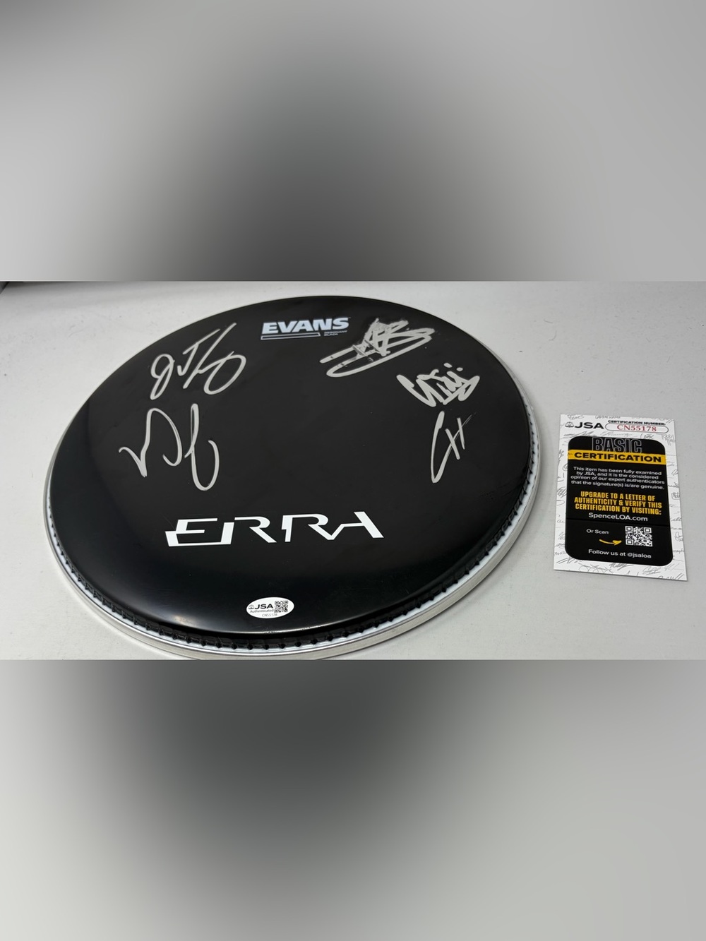 Erra signed Drumhead JSA COA